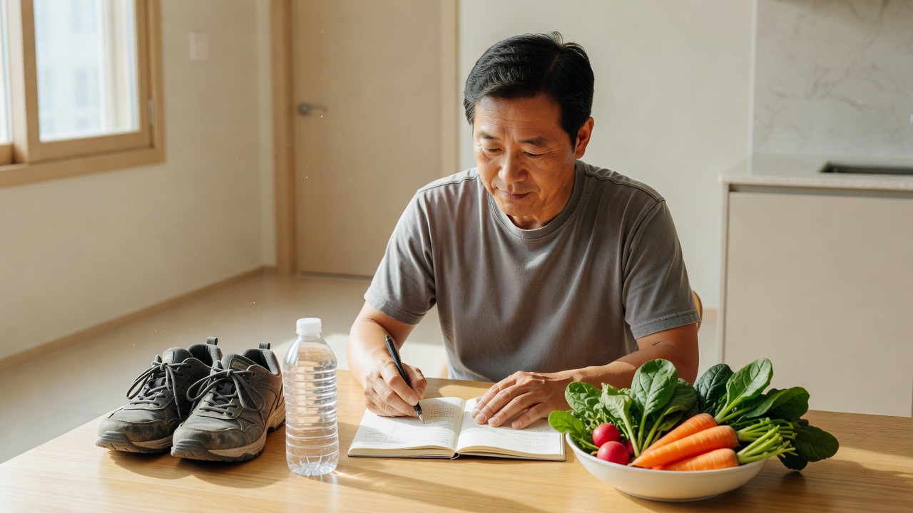 중년 남성 건강 관리 로드맵을 준비하는 50대 남성