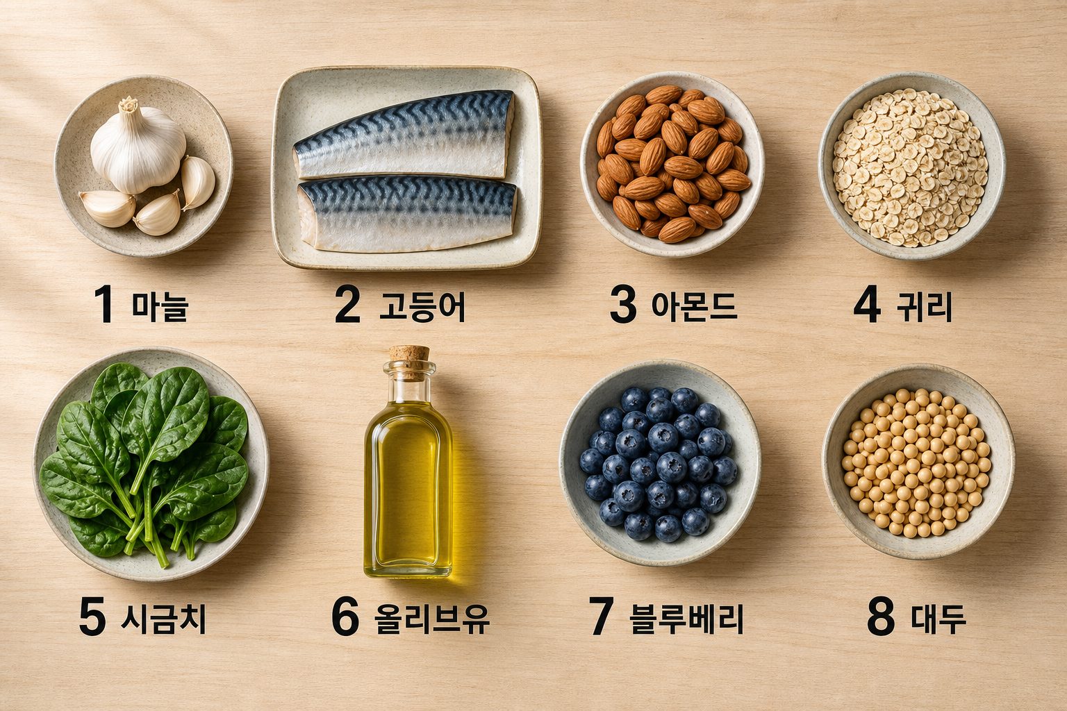 중년 남성 혈압 콜레스테롤 관리에 효과적인 50대 식재료 8가지